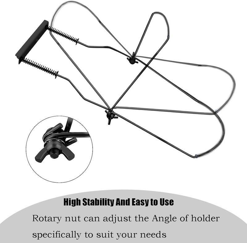 MOONBACK Harmonica Holder, 10 Holes Professional Adjustable Harmonica Holder Neck Hands Free Harp Neck Brace Update Black - Image 5